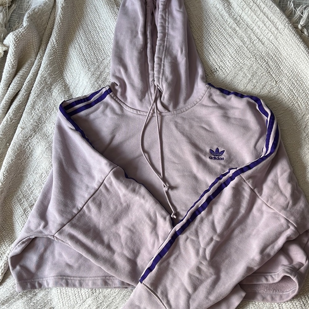 Light Purple Adidas Crop Hoodie